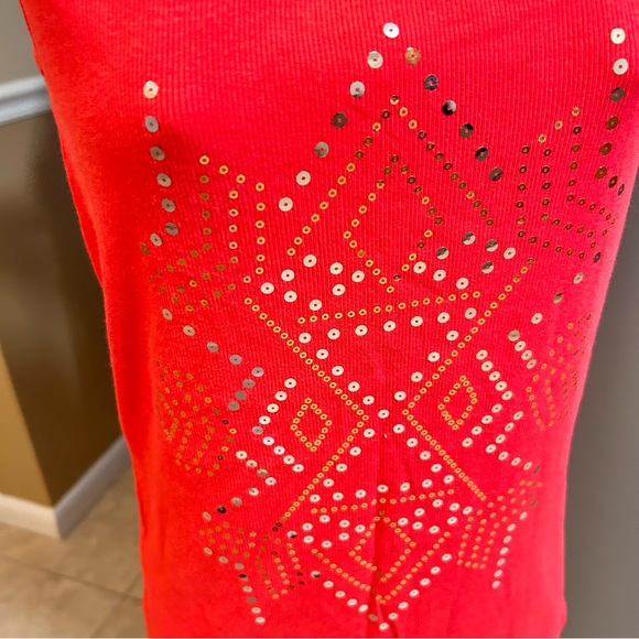 Women’s stud tank top. Orange - Picture 2 of 4